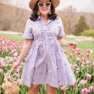Kate Spade Blue and White Striped Bee Dress